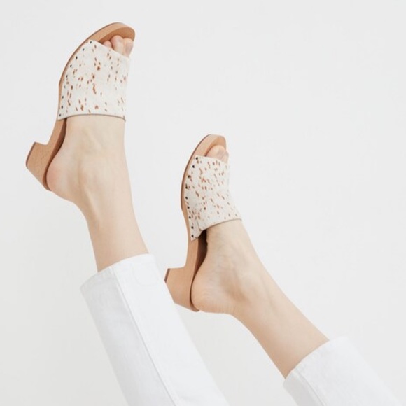 Madewell The Evelyn Slide Clog in Spotted Calf Hair - Picture 3 of 8